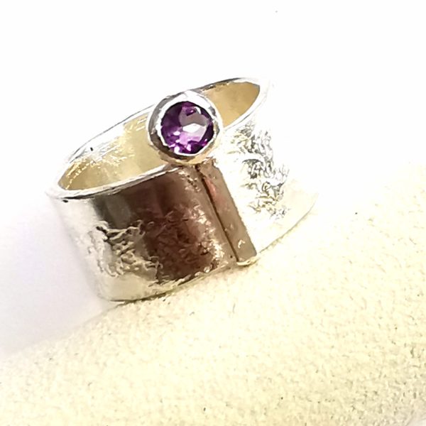 Bague argent "dentelle" améthyste