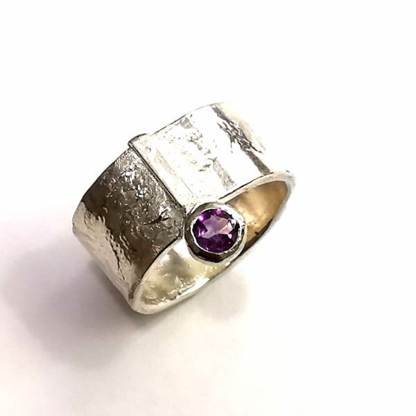 Bague argent "dentelle" améthyste – Image 5