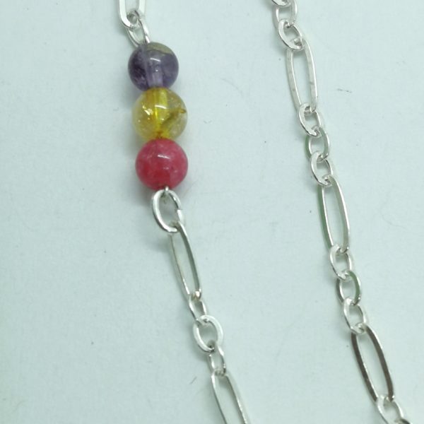 Pendentif en argent "Lumières du Gange" –  Thulite & Améthyste sur argent – Image 6