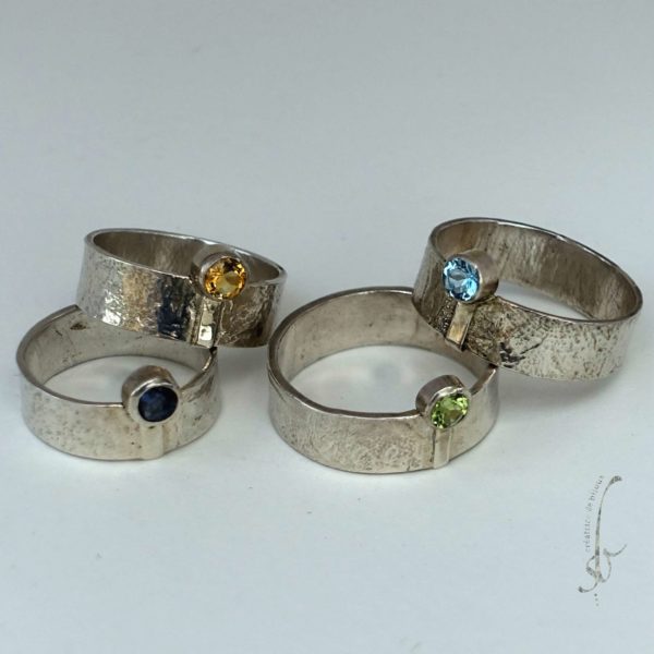 Bague argent "dentelle" Péridot T64 – Image 4
