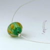 Ras du cou vert et jaune Verre de Murano sur cable argenté – Image 2