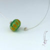 Ras du cou vert et jaune Verre de Murano sur cable argenté – Image 3