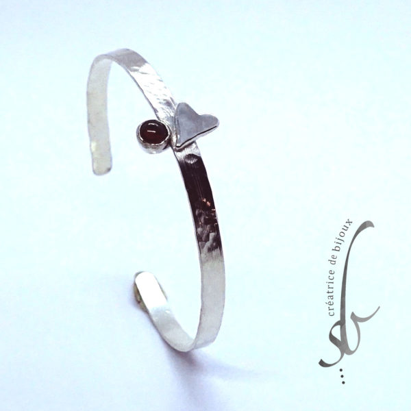 Bracelet coeur et son grenat