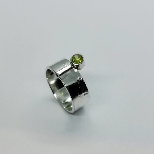 Bague argent "dentelle" péridot T57 – Image 3