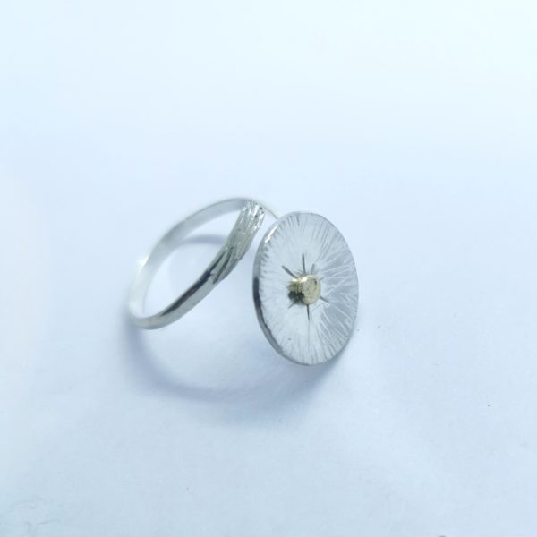 Belle bague Bague "Marguerite" argent et or réglable – Image 3