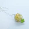 Pendentif perle de verre au chalumeau et argent massif