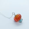 Pendentif perle de verre au chalumeau sur chaine argent – Image 3