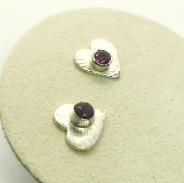 "I love you" Boucles d'oreilles argent et grenat – Image 2
