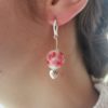 Boucles d'oreilles  "amour de perle" argent 925 et verre de murano rouge – Image 3